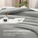 Litanika Comforters Medium Gray King Size, 3 Pieces Lightweight Solid Bedding Set & Collections, All Season Fluffy Bed Set (104x90In Comforter & 2 Pillowcases) by CozyNest Decor