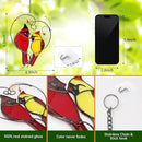 Cardinal Suncatchers Stained Glass for Windows Hangings,Male & Female Cardinal Stained Glass Sun Catchers,Stained Glass Red Love Birds Home Ornament,Gifts for Women by GreenHaven Gardens