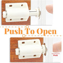 2 Pack Magnetic Touch Latch, Cabinet Push Open Catches Magnet Push Release Latches Hardware for Kitchen Cabinet Drawer Cupboard Closet Door (White) by TinyTreasures Baby Boutique