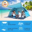 DLUCKY Beach Tent for 1/2/3/4/5/6 Person,Anti-UV Portable Sun Shade ShelterUPF 50+,Both Sides Extendable Floor,Extendable Awning,with 2 Ventilating Mesh Windows,Lightweight & Easy Setup. by TinyTreasures Baby Boutique