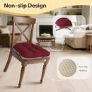 Non Slip Chair Cushions for Dining Chairs Set of 4 Kitchen Chair Cushions 18"x18"x3" Turfted Chair Pads Comfortable and Soft Seat Cushion with Ties, Burgundy by CozyNest Decor