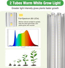 Soligt 2 ft Grow Light for Seed Starting with Stand, Double Tube Warm White Full Spectrum Seedling Grow Light for Indoor Plants, 80 LED Chips, Height Adjustable by GreenHaven Gardens