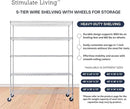 60"x24"x72" PRIME HEAVY DUTY Chrome 5-Tier Wire Shelving NSF 3000 LBS MAX Capacity Storage Rack for Commercial, School, Home, Garage, Warehouse, Industrial, and Hospital Uses (with Wheels) by CozyNest Decor