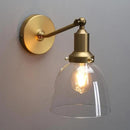 PERMO Industrial Vintage Slope Pole Wall Mount Single Sconce with 6.7" Oval Dome Clear Glass Shade Wall Sconce Light Fixture (Antique Gold) by CozyNest Decor