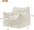 Giant Bean Bag Chairs for Adults with Filling Plush Fluffy Bean Bag Chairs for Teens with Armrests Comfy BeanBag Lazy Couch Sofa Chair for Bedroom Living Room Reading by CozyNest Decor