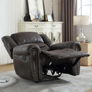 CANMOV Leather Recliner Chair, Classic and Traditional Manual Recliner Chair with Comfortable Arms and Back Single Sofa for Living Room, Dark Grey by CozyNest Decor