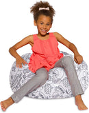 Posh Creations Bean Bag Chair for Kids, Teens, and Adults Includes Removable and Machine Washable Cover, Canvas Coloring Fabric - Fun Creatures, 27in - Medium by TinyTreasures Baby Boutique