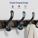 Tatub 16" Rustic Coat Rack Wall Mount with Shelf, Wall Hooks with Shelf, Heavy Duty Entryway Organizer Hangers for Hanging, Hat, Bag, Jacket for Bathroom, Living Room, Bedroom by CozyNest Decor