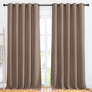 NICETOWN Bedroom Blackout 110 inch Curtains for Sliding Glass Door, Grommet Thermal Insulated Solid Window Treatments Sound Reducing for Living Room, W66 x L110, Cappuccino, Set of 2 by TinyTreasures Baby Boutique