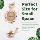Crochet Llama Planter Holder, Outdoor and Indoor Hanging Planters, Desk and Wall Planter Holders for Home and Office, Plant Hanger Gift Idea for Animal Lovers, Crochet Llama 4-inch Diameter by GreenHaven Gardens