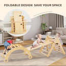 Asweets Pikler Triangle Set, 5 in 1 Foldable Montessori Climbing Set with Ramp, Baby Climbing Toys for Indoor Playground, Jungle Gym for Kids with Arch Climber, Rocker, Suitable for Toddlers by TinyTreasures Baby Boutique