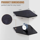 Corner Shelf Wall Mount, Floating Corner Shelves, Set of 4 Corner Wall Shelf Organizer, Rustic Wood Wall Storage Display Shelves for Living Room Bedroom Bathroom Kitchen, Classic Black by CozyNest Decor