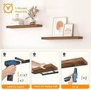 HOOBRO Floating Shelves for Wall, Wall Mounted Shelf Set of 2, 31.5" Hanging Shelf with Invisible Brackets, for Wall in Bathroom, Bedroom, Toilet, Kitchen, Living Room, Office, Rustic Brown BF80BJP201 by CozyNest Decor