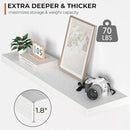 Floating Shelves - 10.3 Inch Deep Wall Shelf for Decor & Storage - Wall Mounted Display Shelving with Invisible Heavy-Duty Metal Bracket - 36" W x 10.3" D x 1.8" H - Set of 1 - Rustic White by CozyNest Decor