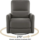 CHITA Power Recliner Chair Swivel Glider, FSC Certified Upholstered Faux Leather Living Room Nursery Reclining Sofa Chair with Lumbar Support, Charcoal by CozyNest Decor
