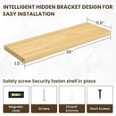 36 Inch Floating Shelves, 11.6 Inch Deep Floating Shelves for Wall, Floating Shelf with Invisible Brackets, Deep Shelves for Bathroom, Bedroom, Living Room, 2 Pack, Natural by CozyNest Decor