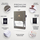 Clever Fox Planner Premium Edition – Undated Luxurious Weekly & Monthly Planner to Increase Productivity and Hit Your Goals – Organizer – Start Anytime, A5, Lasts 1 Year, Gray (Weekly) by TinyTreasures Baby Boutique