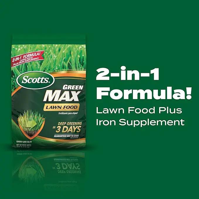 Scotts Green Max Lawn Food, Lawn Fertilizer Plus Iron Supplement for Greener Grass, 10,000 sq. ft., 33.33 lbs., photo 10 of 16