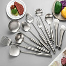 304 Stainlss Steel Kitchen Utensils Set, 11 Pcs Long Metal Cooking Utensil Gadgets Tools Set with Spatula, Ladle, Spoon, Ladle, Skimmer, Tunner, Pasta Server, Tongs(Silver, Dishwasher Safe) by CozyNest Decor