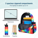 Wildkin ECO rPET 17-inch Large Backpack – Sustainable, Padded, Adjustable – Rainbow Stripe by TinyTreasures Baby Boutique