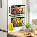 2 Set Magnetic Shelf for Fridge, Potato & Onion Storage Bins, Magnetic Fruit Basket for Refrigerator Pantry Kitchen Counter Laundry, Magnetic Fridge Organizer Spice Snacks Magnet Fridge Shelf by CozyNest Decor