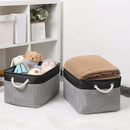 TheWarmHome Organization and Storage Basket for Organizing - 17x14x10 inch Large 3 Pack Collapsible Storage Bin for Shelves, Fabric Basket for Gifts Empty Organizer Gift Closet (Black & Grey) by TinyTreasures Baby Boutique