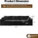 118" 3-Seater Cloud Sofa,Modular Sectional Couch,Modern Deep Seat Upholstered Couches with Plush Corduroy Fabric for Living Room Furniture,Bedroom and Apartment,No Assembly Required,Black by CozyNest Decor