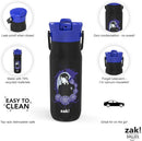 Zak Designs Harmony Wednesday Water Bottle for Travel or At Home, 20oz Recycled Stainless Steel is Leak-Proof When Closed and Vacuum Insulated with Straw Lid and Carry Handle (Wednesday Addams) by TinyTreasures Baby Boutique