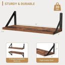 Heimlove Floating Shelves for Wall, 16 Inch Long Wood Floating Shelves Set of 3, Wall Mounted Hanging Shelf for Bathroom Bedroom Kitchen, Rustic Brown by CozyNest Decor