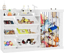 Kids Toy Storage Organizer with 3 Removable Plastic Bins Toddler Montessori Bookshelf with Stuffed Animal Net Holder Baby Bookcase Plush Organizer for Playroom, Bedroom,Kids Room,Classroom,Nursery by CozyNest Decor