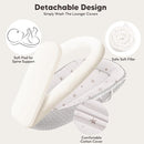 Baby Lounger - Infant Lounger Pillow for Newborn 0-24 Months, Soft, Breathable & Portable Baby Lounger Pillow for Boys & Girls, Cozy Baby Floor Seat for Home & Travel (Beige Star) by TinyTreasures Baby Boutique