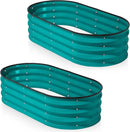 Galvanized Raised Garden Beds Outdoor // 4×2×1 ft (2-Pack) Planter Raised Beds for Gardening, Vegetables, Flowers (Turquoise) // Large Metal Garden Box by GreenHaven Gardens