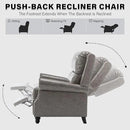 UIXE Pushback Recliner Chair, Faux Leather Armchair Push Back Accent Chair, Rivet Trim Club Chair Home Theater Overstuffed Single Sofa Reading Seat for Living Room, Gray by CozyNest Decor