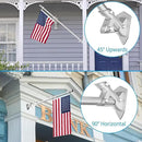 ZMTECH Flag Pole with Solar Light - Adjustable Bracket, 6 FT Stainless Steel Flag Poles for Outside House, Garden or Yard, Tangle Free Flagpole Kit for American Flag (Without Flag, Silver) by GreenHaven Gardens