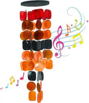 Bellaa 20720 Wind Chimes for Outside Capiz Sea Glass Shells Orange Red Black Outdoor Windchimes Home Garden Patio Yard Lawn Unique Gifts Mom Grandma by CozyNest Decor