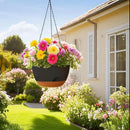 12 Inch Hanging Baskets for Plants Outdoor, Hanging Planters for Indoor Outdoor Plants, Hanging Planter with Self Watering, Hanging Flower Pots (Black) by GreenHaven Gardens