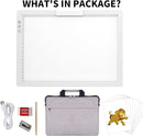 KOBAIBAN Wireless A4 Light Pad with Carry Bag, Innovative Stand, Top Clip, Stepless/ 6-Level Dimmable Brightness Rechargeable tracing Light Box/Board for Cricut Weeding Vinyl, Diamond Painting (White) by TinyTreasures Baby Boutique