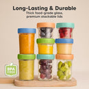 KeaBabies 4pk 8oz Glass Baby Food Containers with Lids - Leak-Proof, Microwavable Small Glass Jars, Baby Purees & Toddler Snack Storage Containers, BPA-Free, Dishwasher & Freezer Safe (Kea) by TinyTreasures Baby Boutique