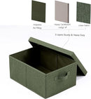 HOONEX Storage Bins with Lids for Organizing, Pack of 2, Storage Boxes with 2 Carrying Handles and Sturdy Heavy Cardboard, 16.5" L x 11.8" W x 7.5" H for Shoes, Books, Clothes, Olive by TinyTreasures Baby Boutique