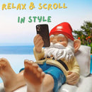 Relaxing Pool Gnome with Smartphone - 5.6" Heavy Resin Garden Statue - Weather-Resistant Funny Lawn Ornament - Summer Patio Decor - Unique Housewarming Gift by CozyNest Decor