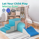 Sumbababy Foam Climbing Blocks for Toddlers: with a Tunnel - 4 PCS Foam Blocks - Kids Indoor Climbers Play Structures Play Gym Soft Climber with Slide and Stair Soft Playground Green by TinyTreasures Baby Boutique