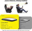 Fixed Headrest Car Mirror for Baby Rear Facing Fit Tesla Shatterproof Baby Mirror for Car Back Seat 360° Wide Clear View Never Shake Crash Tested Stable Velcro Strap Newborn Baby Essentials by TinyTreasures Baby Boutique