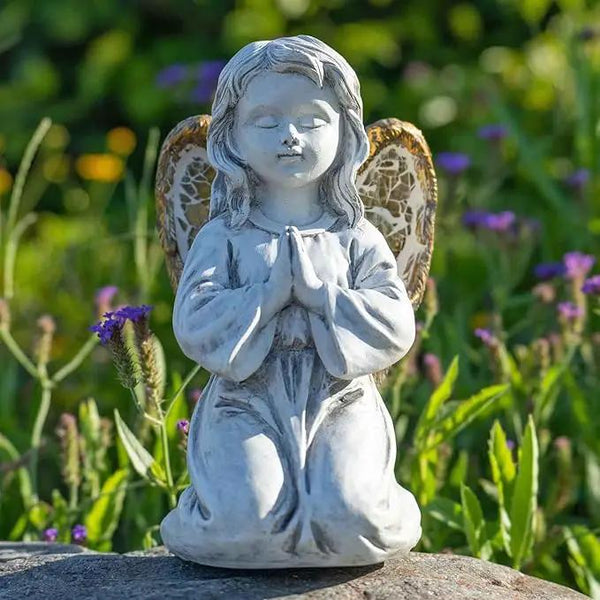 Garden Statue Statue Outdoor Decor,Garden Angel Figurine Outdoor,Solar Garden Angel Statue,Praying Angel Garden Decor for Patio Lawn Yard Porch Decoration, photo 2 of 8