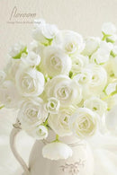Floroom Ranunculus Artificial Flowers 18 Pcs Ivory Faux Silk Mini Ranunculus Bulk Fake Wedding Filler Flowers for DIY Bouquets, Centerpieces, Bridal Shower Decorations & Arrangements by CozyNest Decor