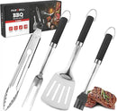 Grill Accessories Heavy Duty BBQ Set Gifts for Men/Women - Premium Stainless Steel Spatula, Fork, Brush & Tongs, Barbecue Utensils Tool Kit Gift for Grilling Lover Outdoor by GreenHaven Gardens