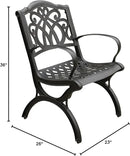 Ornate Traditional Outdoor Cast Aluminum Black Patio Dining Chair by GreenHaven Gardens