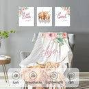Personalized Nursery Crib Bedding Set: Custom Name Floral 5 Piece Baby Crib Sets with Highland Cow Design - Toddler Double Layer Blanket Set, Comfortable Crib Bed Sheets for Baby Grils by TinyTreasures Baby Boutique