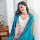 inhand Teal Throw Blanket for Couch and Bed, Soft Living Room Home Decor Knitted Twin Size Blanket, Outdoor Lightweight Breathable Summer Blanket, Farmhouse Warm Woven Decorative, 60"x80" by CozyNest Decor