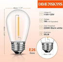 Shatterproof S14 LED Replacement Bulbs for Outdoor String Lights, 15 Pack 1W Equivalent to 11W Incandescent Bulb, Soft White 2200K, Dimmable, E26 Regular Base by GreenHaven Gardens