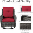 5 Pieces Patio Furniture Sets Wicker Outdoor Furniture, Rattan Patio Swivel Glider Chairs with 2 Ottoman and Glass Side Table by GreenHaven Gardens